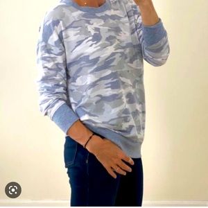 Splendid baby blue camo sweatshirt